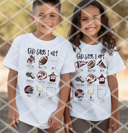 God says I am - Banner Version Lions Sublimation or DTF transfer