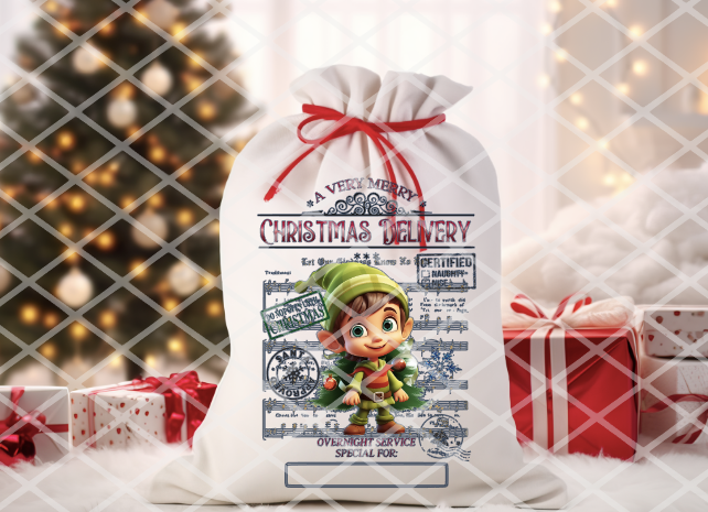 Elves, Girl or Boy, Santa Sack Transfer, Ready to Press, Sublimation Transfer