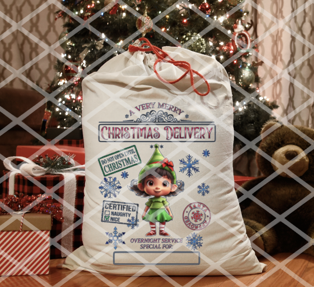 Elves, Girl or Boy, Santa Sack Transfer, Ready to Press, Sublimation Transfer