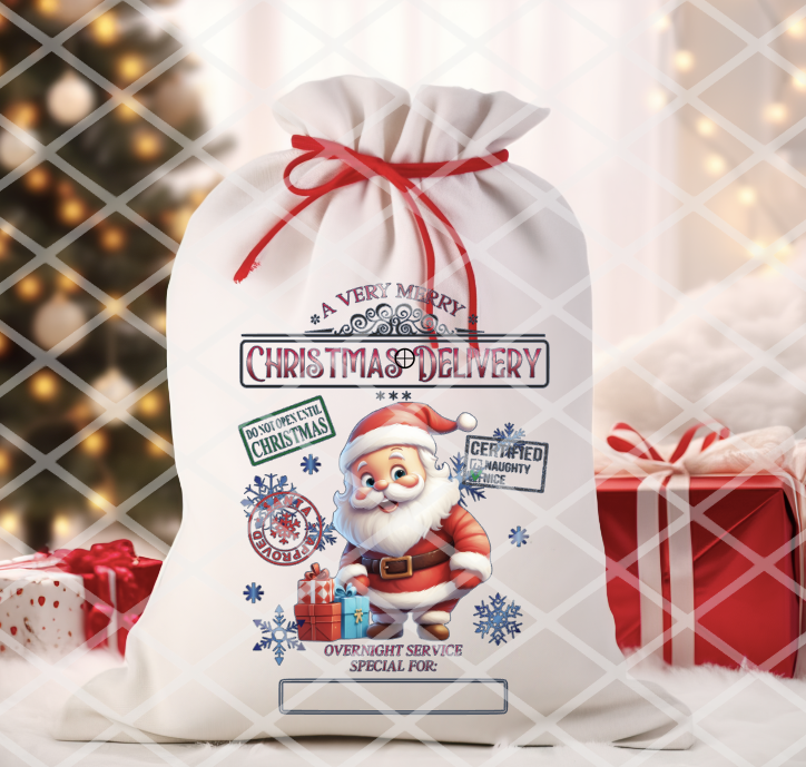 Reindeer or Santa, Santa Sack Transfer, Ready to Press, Sublimation Transfer