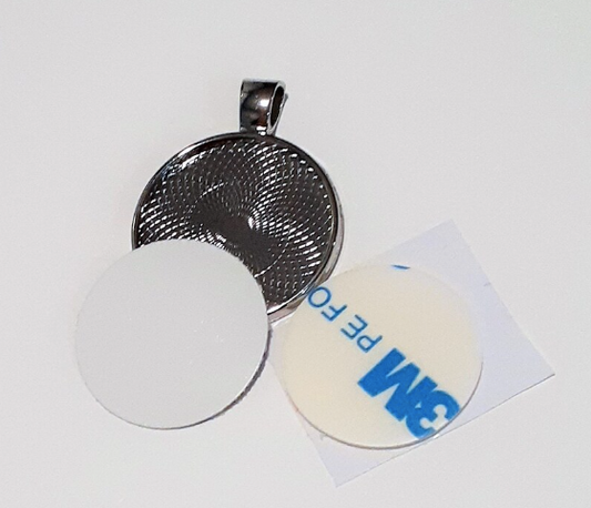 Sublimation Bezel Pendant, Round Glass Dome