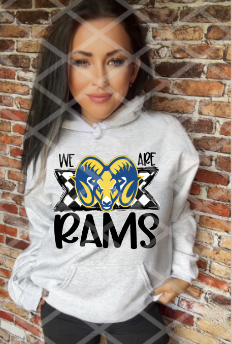 Rams School Spirit Sublimation or DTF Transfer