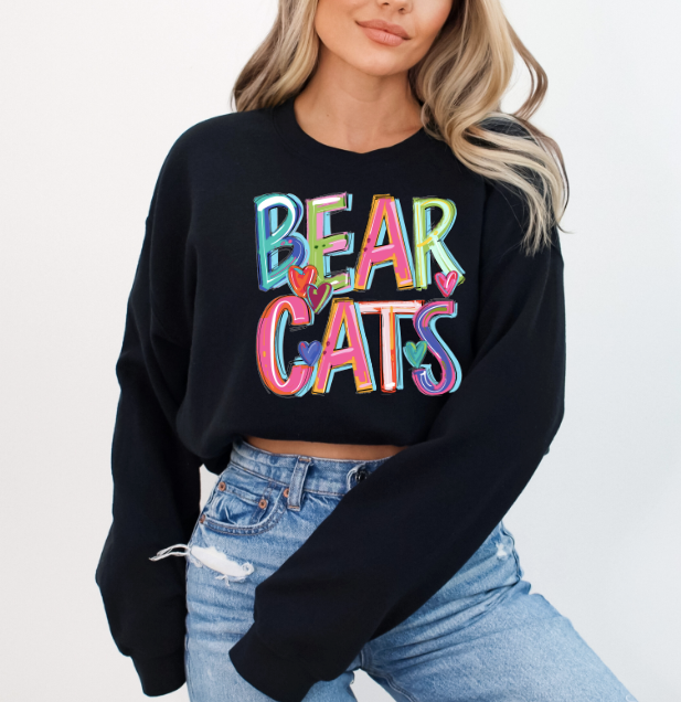 Bear Cats Cheery School Spirit Sublimation or DTF Transfer