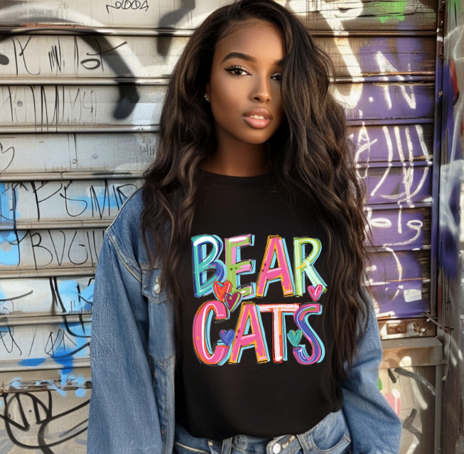 Bear Cats Cheery School Spirit Sublimation or DTF Transfer