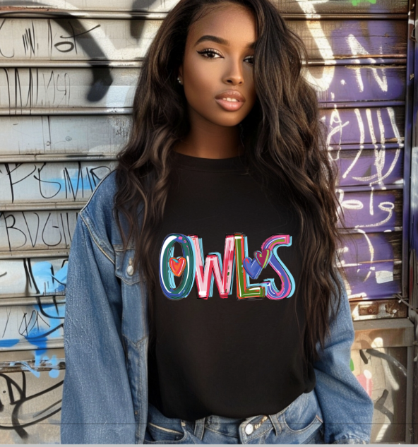 Owls Cheery School Spirit Sublimation or DTF Transfer