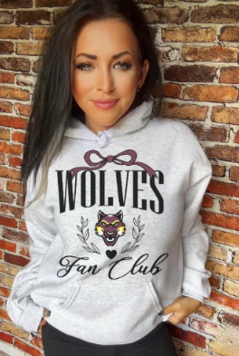 Wolves Fan Club in black School Spirit Sublimation or DTF Transfer