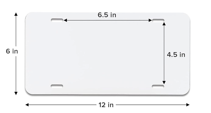 License Plate for Sublimation