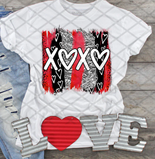 XOXO Brushstroke, Valentine's Day, Ready to Press