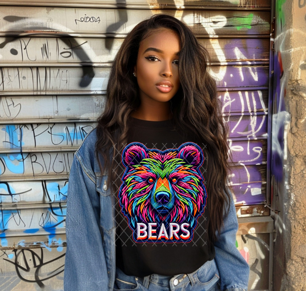 Bears Neon School Spirit Sublimation or DTF Transfer