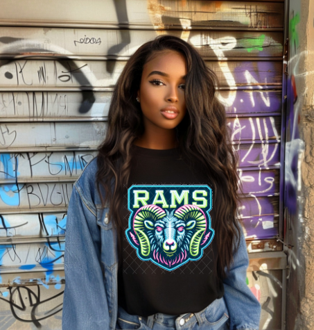 Rams Neon School Spirit Sublimation or DTF Transfer