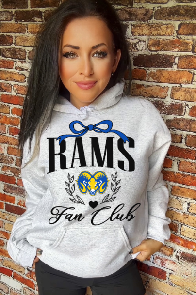 Rams Fan Club in black School Spirit Sublimation or DTF Transfer