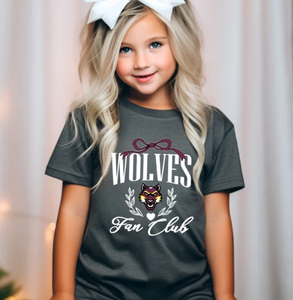 Wolves Fan Club in white School Spirit Sublimation or DTF Transfer