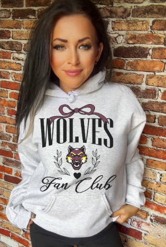 Wolves Fan Club in black School Spirit Sublimation or DTF Transfer