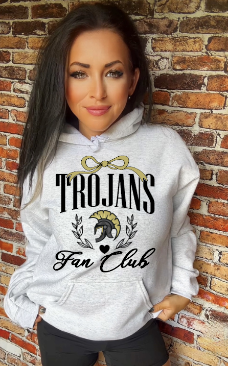 Trojans Fan Club in black School Spirit Sublimation or DTF Transfer