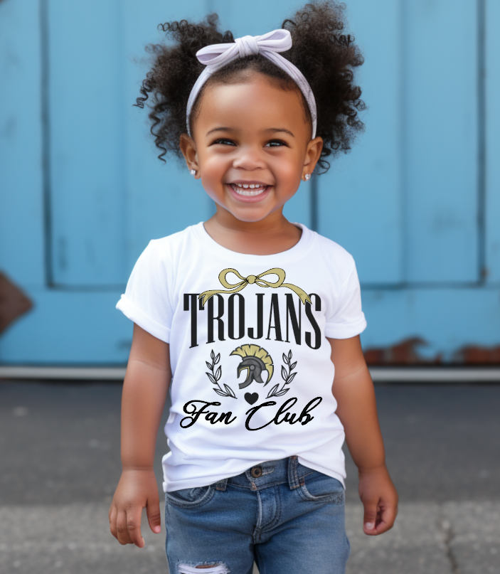 Trojans Fan Club in black School Spirit Sublimation or DTF Transfer