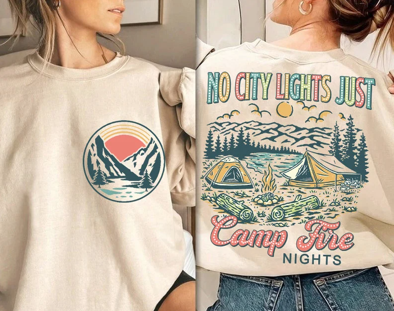 Camp Fire with pocket Sublimation or DTF Transfer