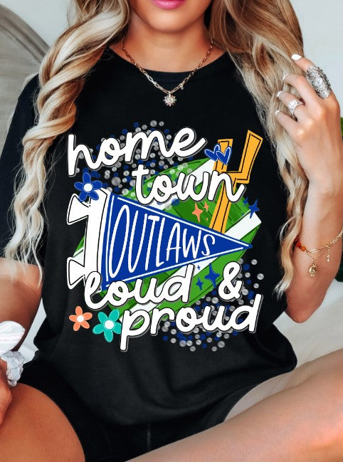 Outlaws School Spirit Sublimation or DTF Transfer