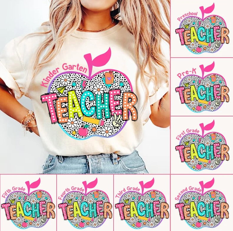 Grade Level Teacher School Spirit Sublimation or DTF Transfer