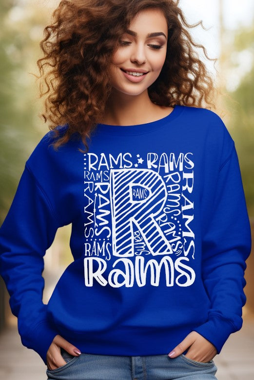 Rams School Spirit Sublimation or DTF Transfer