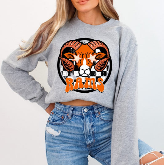 Rams Preppy Orange School Spirit Sublimation or DTF Transfer