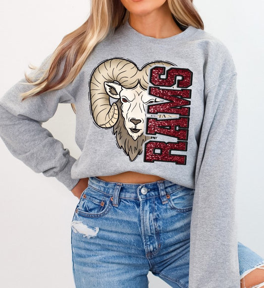 Rams Maroon (any color) School Spirit Sublimation or DTF Transfer