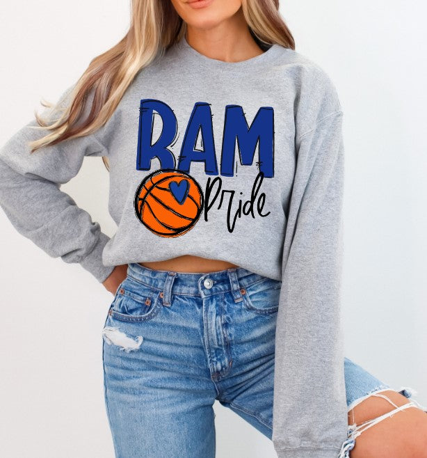 Ram Pride Basketball School Spirit Sublimation or DTF Transfer