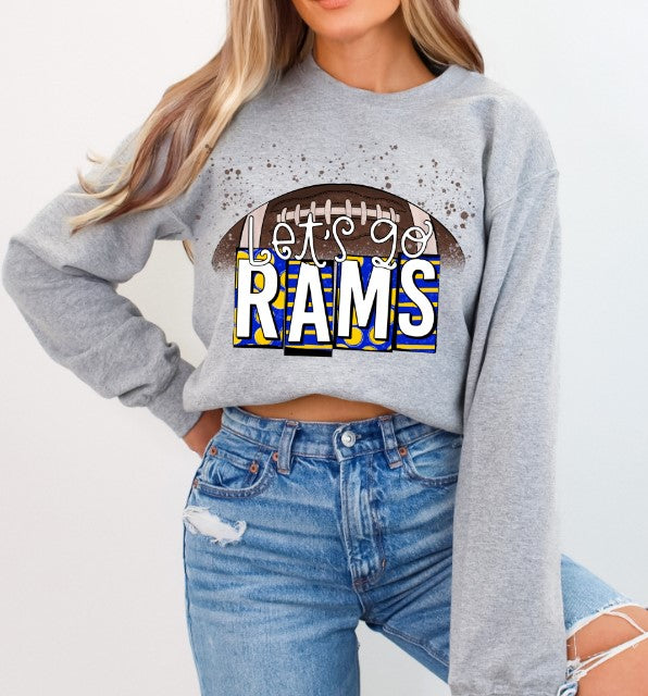 Rams School Spirit Sublimation or DTF Transfer