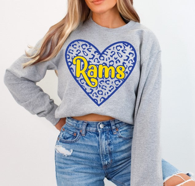 Rams School Spirit Sublimation or DTF Transfer