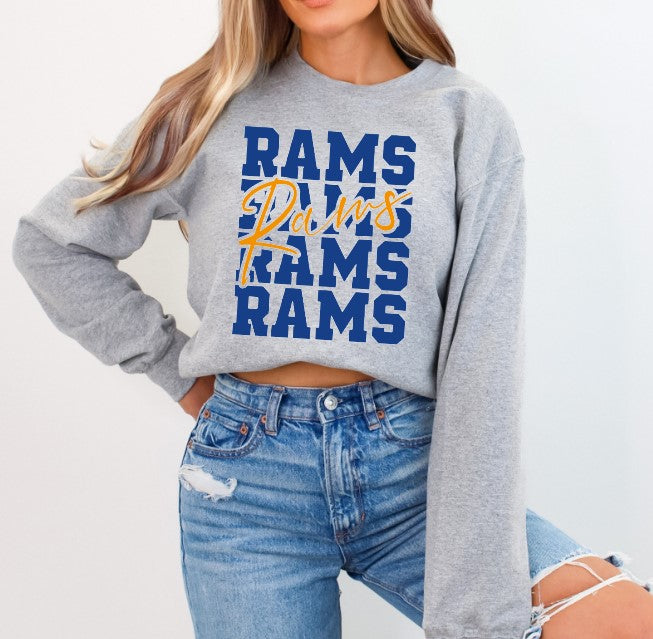 Rams School Spirit Sublimation or DTF Transfer