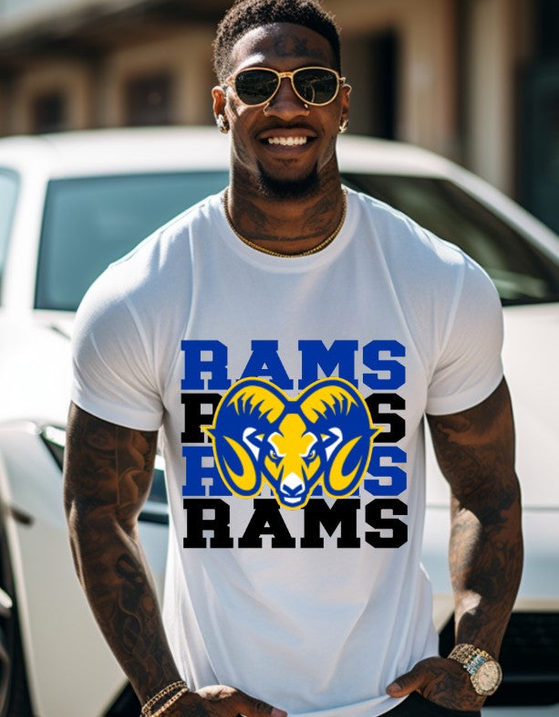 Rams School Spirit Sublimation or DTF Transfers