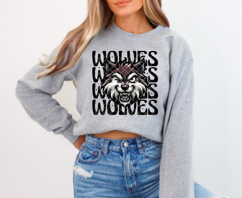 Wolves Wink Eye Maroon Sublimation or DTF Transfers