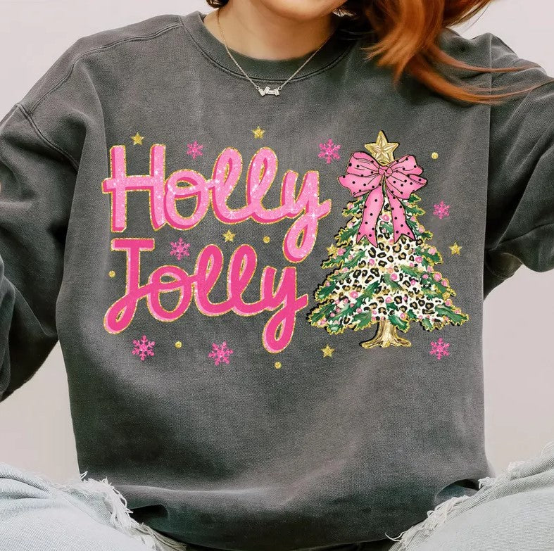 Holly Jolly Christmas Tree Sublimation or DTF Transfers