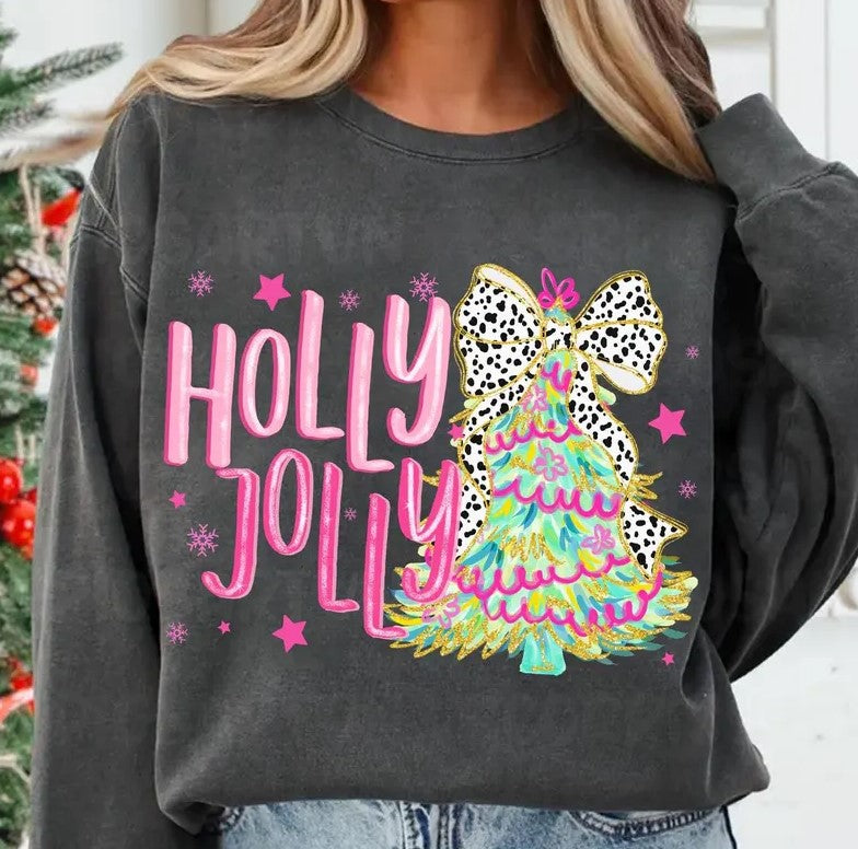 Holly Jolly Sublimation or DTF Transfer