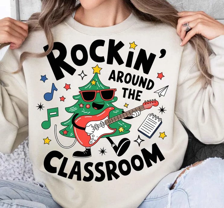 Rockin around the Classroom Sublimation or DTF Transfers