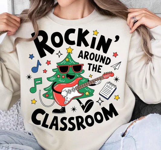 Rockin around the Classroom Sublimation or DTF Transfers