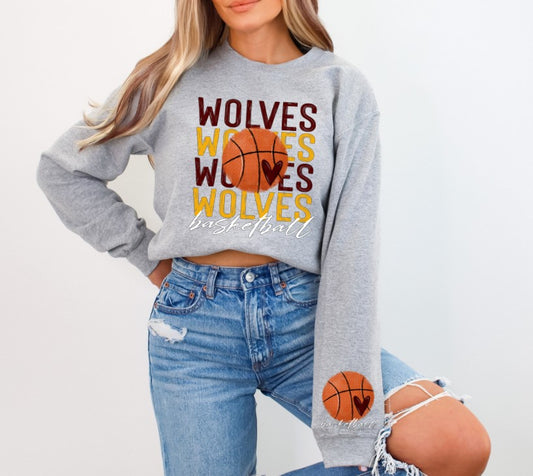 Wolves Basketball in black Sublimation or DTF Transfers