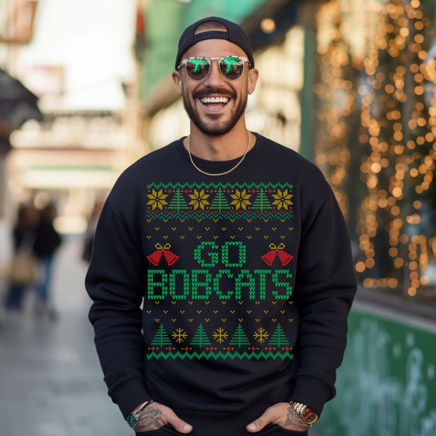 Bobcats ugly sweater School Spirit Sublimation or DTF Transfer