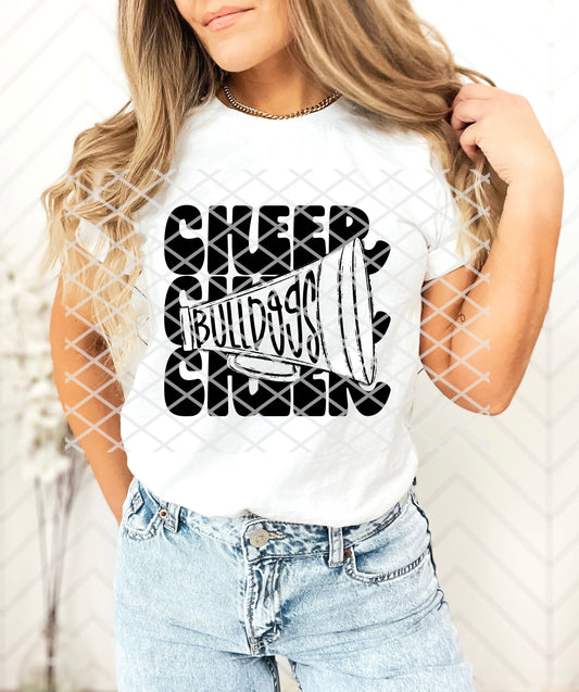 Stacked Cheer Bulldogs Sublimation or DTF transfer