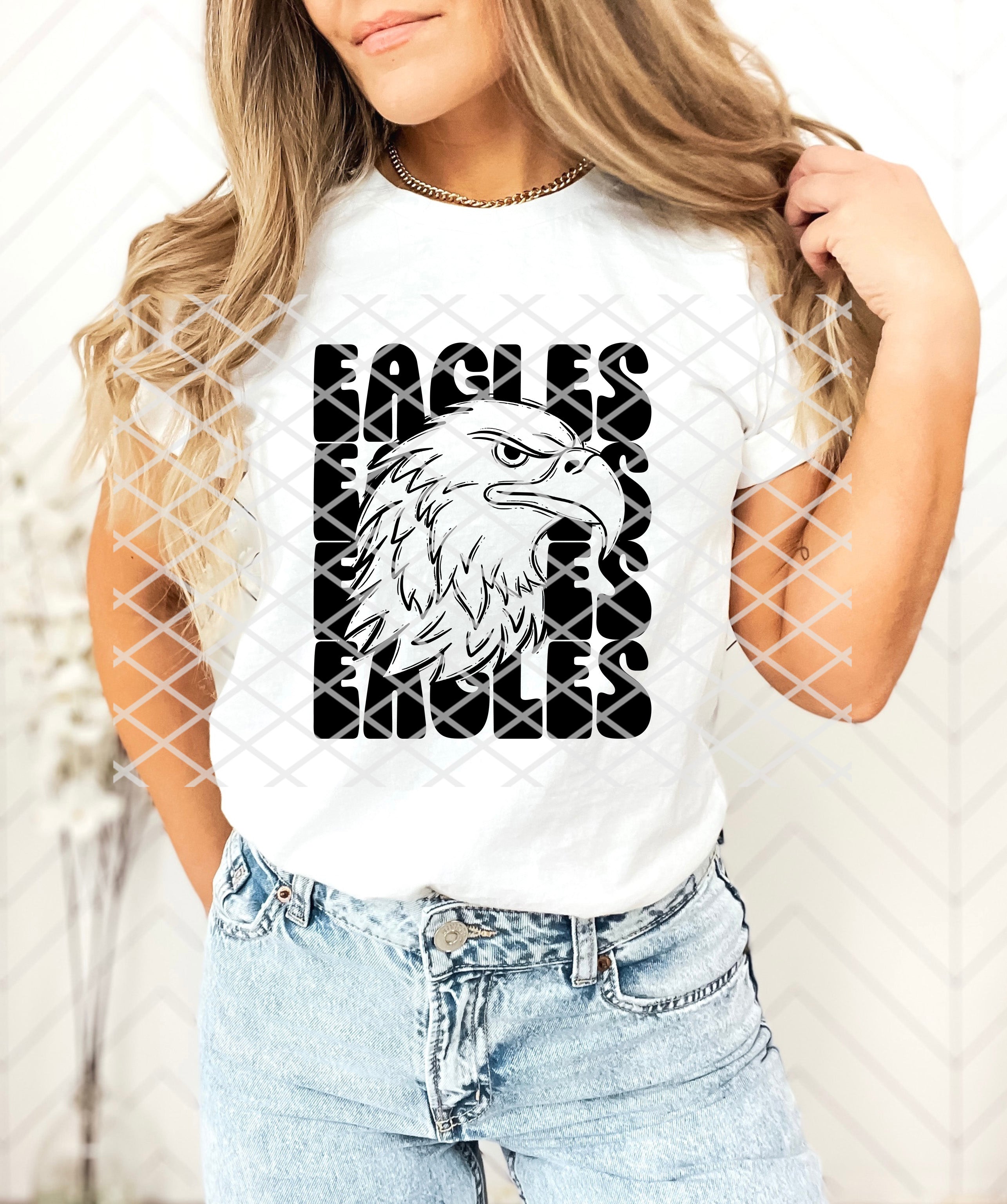 Stacked Eagles Sublimation or DTF transfer