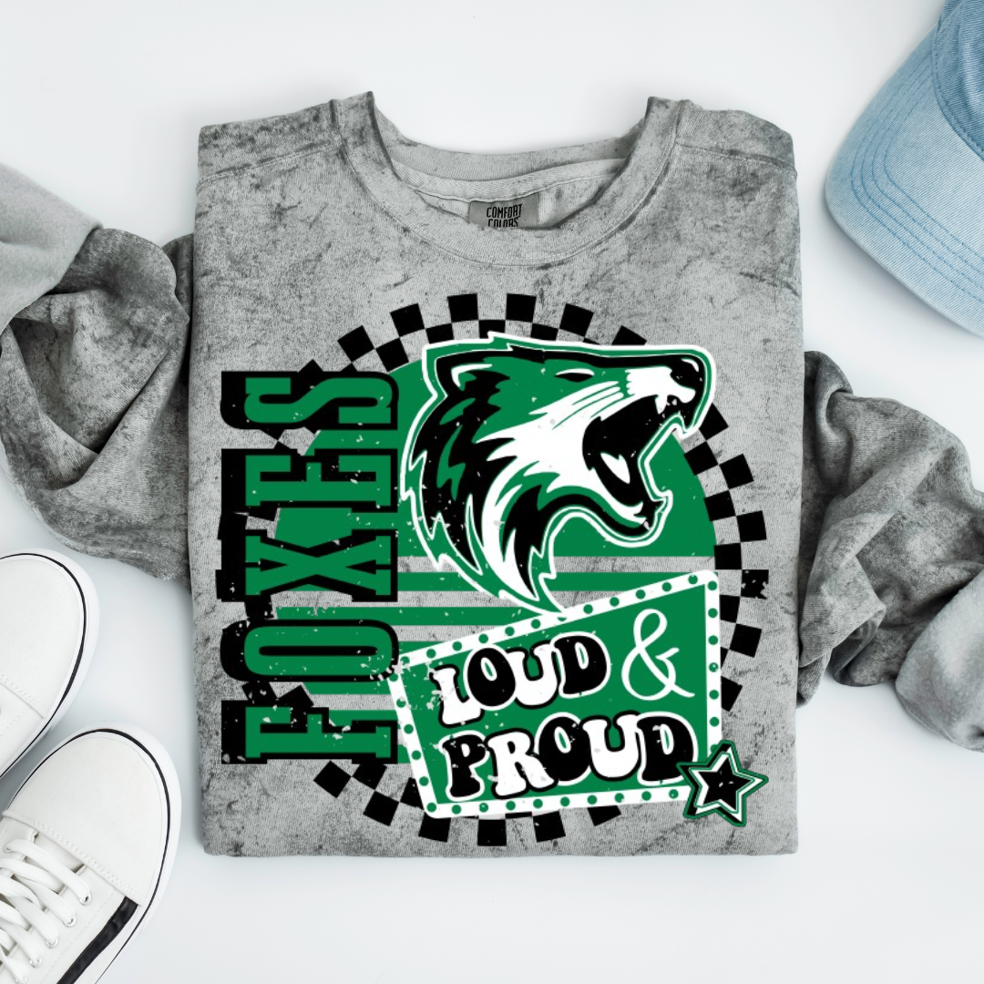 Foxes Loud and Proud School Spirit Sublimation or DTF Transfer