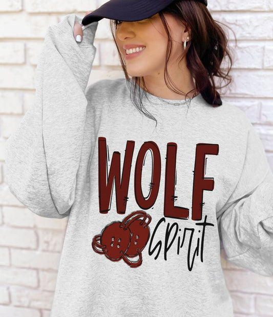 Wolf Spirit Any Sport School Spirit Sublimation or DTF Transfer