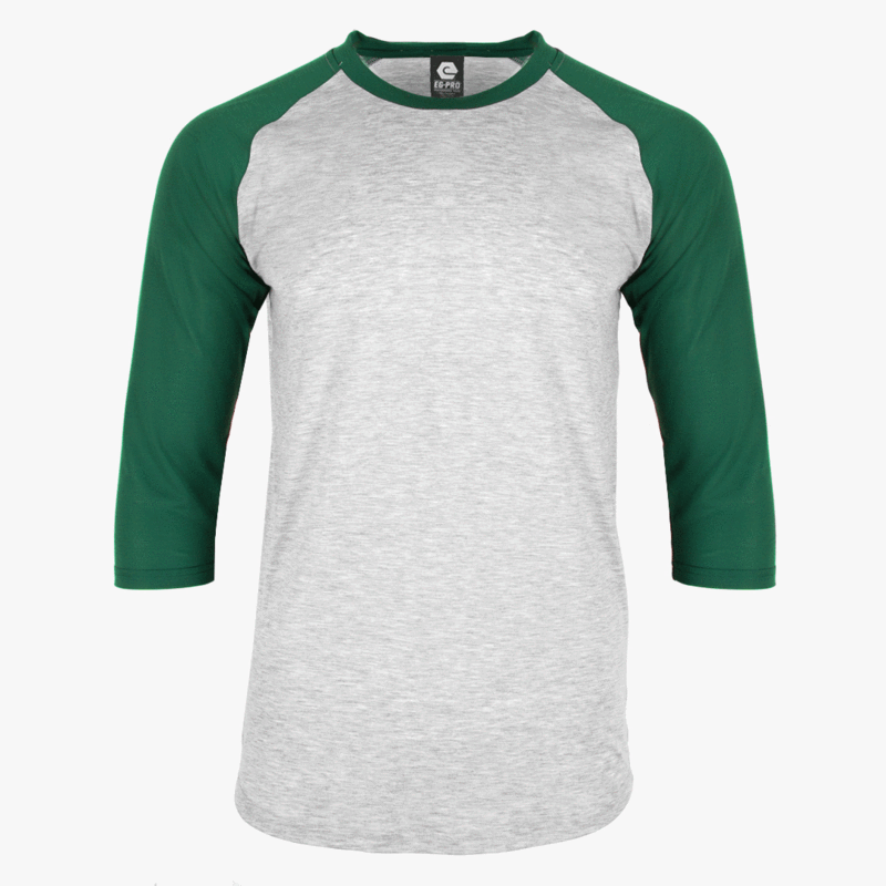 Sublimation Baseball Tees with Green Sleeves 94% polyester