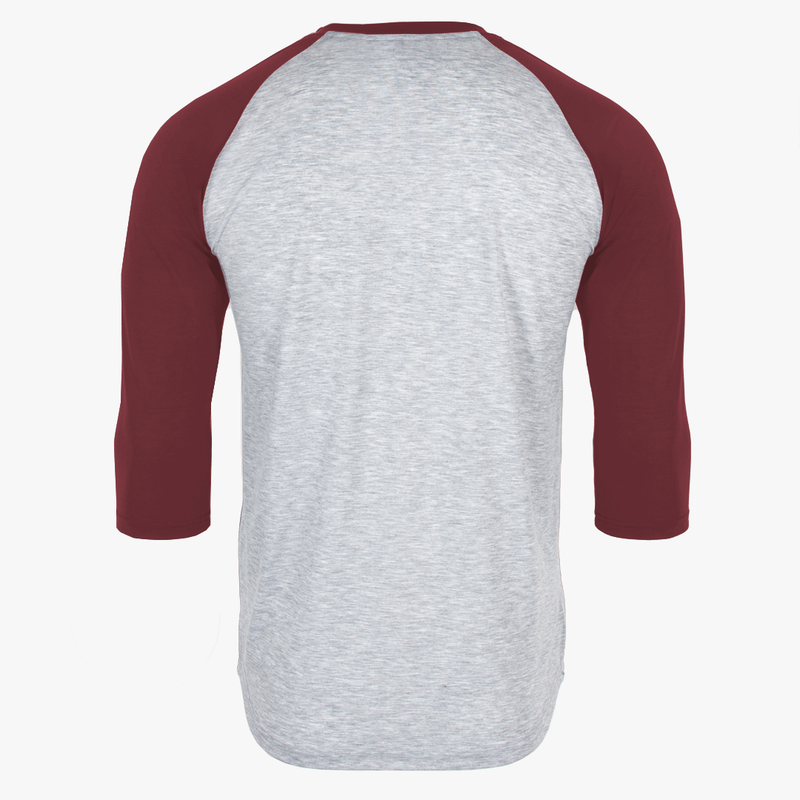 Sublimation Baseball Tees with Maroon Sleeves 94% polyester