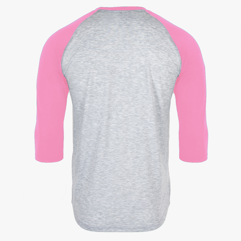 Sublimation Baseball Tees with Pink Sleeves 94% polyester