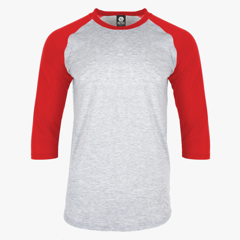 Sublimation Baseball Tees with Red Sleeves 94% polyester