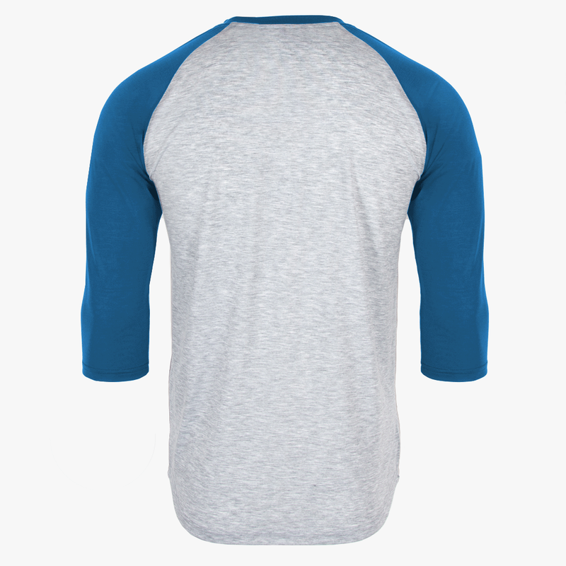 Sublimation Baseball Tees with Blue Sleeves 94% polyester