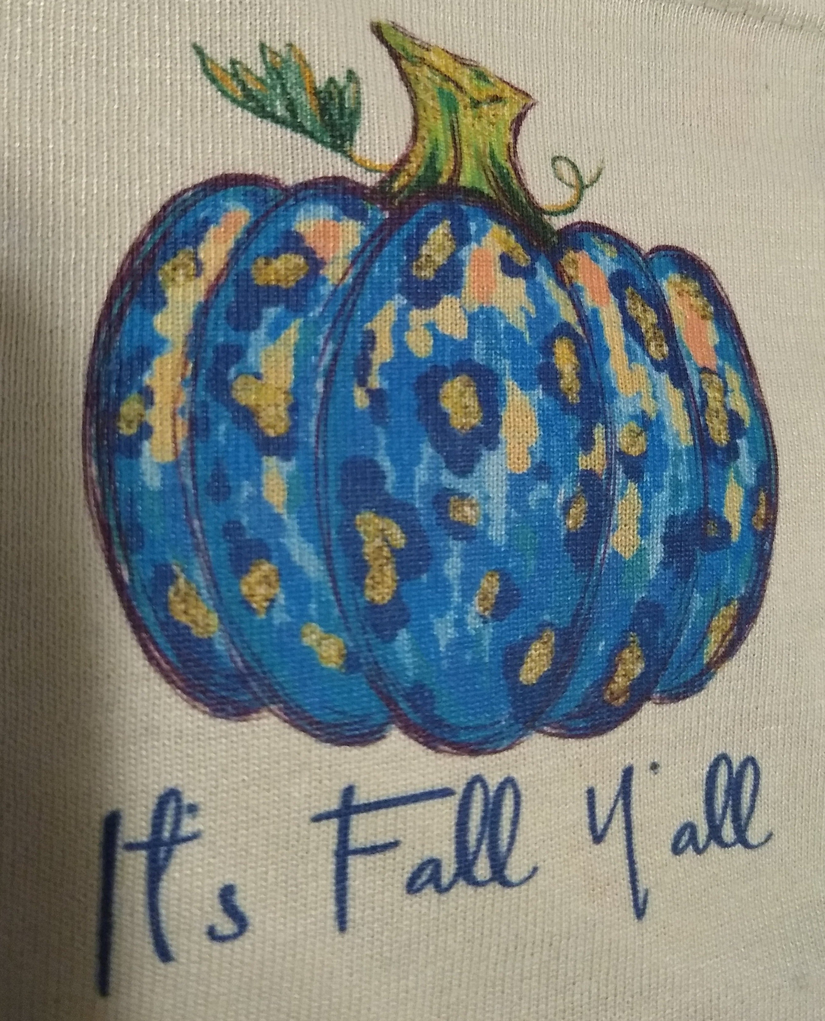 It's Fall Y'all Blue Pumpkin Sublimation Transfer