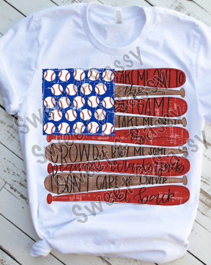 Take me out to the ballgame, Baseball, Sublimation Transfer