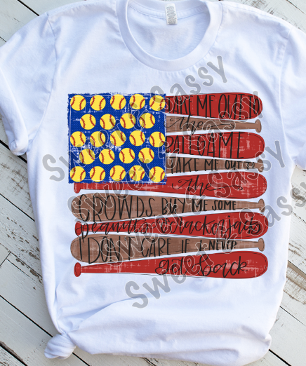 Take me out to the ballgame, Softball, Sublimation Transfer