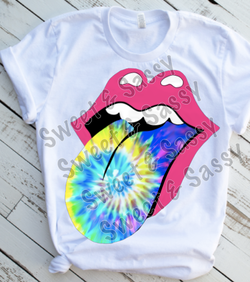 Tie dye KISS Lips Sublimation Transfer